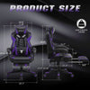 Purple Gaming Chair with Footrest | Reclining High Back Computer Chair for Big & Tall Gamers | Massage Feature Racing Style Office Chair