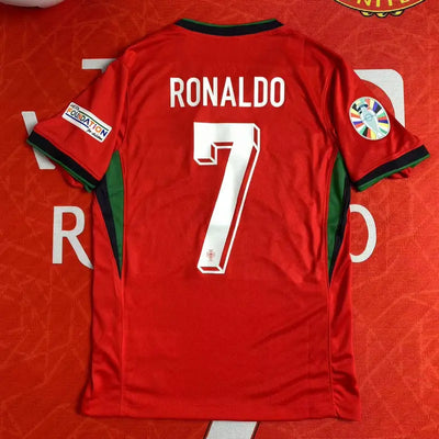 2024 Portugal Cristiano Ronaldo No. 7 Red Soccer Jersey | Breathable CR7 Football Shirt