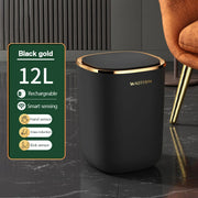 12L Smart Sensor Bathroom Trash Can | Luxury Automatic Garbage Bin for Kitchen & Toilet | Touchless Wastebasket for Smart Home