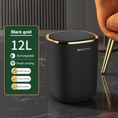 12L Smart Sensor Bathroom Trash Can | Luxury Automatic Garbage Bin for Kitchen & Toilet | Touchless Wastebasket for Smart Home