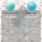 3-in-1 Massage Ball & Foot Roller Set - Spiky Ball, Lacrosse Ball, and Ergonomic Roller for Plantar Fasciitis & Muscle Pain Relief