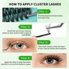 Natural Look Eyelash Extensions Kit | 551 Clusters with Glue, Tweezers, Brush & Remover | Professional Eyelash Extensions for Women