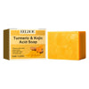  Turmeric Kojic Acid Brightening Facial Soap - Fades Dark Spots, Evens Skin Tone, Hydrating & Moisturizing Cleanser