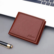 Men's Black PU Leather Wallet | Slim Credit Card Holder & Coin Purse | Short Money Bag for Men