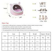 Cute Cartoon Animal Design Cat House - Semi-Closed Dinosaur & Animal Ear Shaped Cat Bed, Soft Warm Comfortable Spring Bedding Supplies for Pets - Perfect Mother's Day Gift