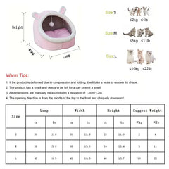 Cute Cartoon Animal Design Cat House - Semi-Closed Dinosaur & Animal Ear Shaped Cat Bed, Soft Warm Comfortable Spring Bedding Supplies for Pets - Perfect Mother's Day Gift