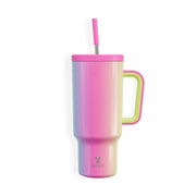 40oz Portable Spring Tumbler Cup with Handle - Food Grade  Insulated Vacuum Tumbler with Lid and Straws, Reusable Leak-Resistant Water Bottle