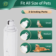 Rechargeable Pet Nail Grinder & Trimmer Kit | Ultra-Quiet Electric Dog & Cat Nail Grinder | Professional Grooming Tool for Small & Large Dogs | Long-Lasting 4-Hour Battery Life