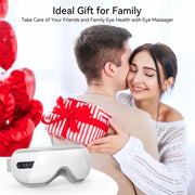 Rechargeable Eye Massager with Heat, Balloon Massage, & Vibration – Wireless Music Eye Mask with Adjustable Fit and Voice Prompts for Eye Fatigue Relief