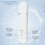 USB Rechargeable Ultrasonic Facial Skin Scrubber – Electric Pore Deep Cleansing Spatula with 250mAh Battery, 4 Modes, and Blackhead Scraper | Portable Skin Care Beauty Tool