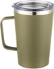 16oz Stainless Steel Travel Coffee Mug Set with Lid & Handle – Double Wall Vacuum Insulated Coffee Cups for Hot & Cold Beverages (Army Green, 2-Pack)