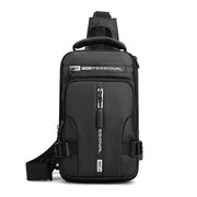 Men's Waterproof Nylon Crossbody Bag | USB Charging Travel Daypack | Multifunction Casual Messenger Chest Bag