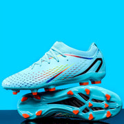 Unisex Ombre Lace-Up Football Shoes | Anti-Slip Breathable Soccer Cleats with Long Studs | Perfect for Summer Training, Match & Practice