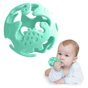 Dinosaur Teething Toys for Babies 0-18 Months – Food-Grade Silicone Sensory Balls, Soft & Safe Chew Toys, Textured for Teething Relief, Easy to Clean – Green