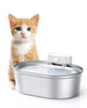 Stainless Steel Wireless Cat Water Fountain - Battery-Operated Pet Water Dispenser for Cats and Dogs, Dishwasher Safe, 67oz/2L Capacity