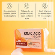  Kojic Acid & Turmeric Soap - Skin Brightening for Dark Spots & Acne | Face & Body Cleanser | Hand Soap Bar for Smooth, Clear Skin - 100g/3.38oz