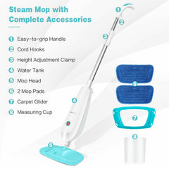 1100W Electric Steam Mop for Carpet Cleaning with Built-in Water Tank – Powerful & Versatile Steamer