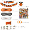 98-Piece Halloween Party Decoration Kit – Pumpkin Theme – Balloons, Cake Toppers, Stickers & More for Kids and Adults – Indoor & Outdoor Decor