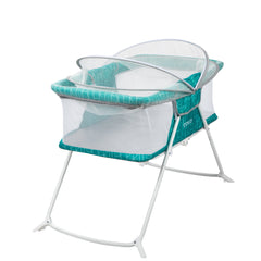 Sleep Spot Mint Crisscross Baby Bassinet - Stylish & Comfortable Infant Sleeper