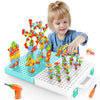 Kids Pretend Play Drill Screw Nut Puzzles Toys - 3D Puzzle Tool Set for Boys, Disassembly & Assembly Children's Drill Toy