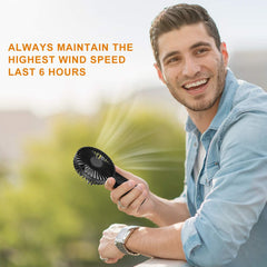 Portable Handheld Fan with 4400mAh Rechargeable Battery – 6-15 Hours of Cooling for Outdoor Activities, Compact Personal Fan for Men & Women, Ideal Summer Gift