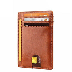 Men's Slim Leather Wallet | RFID Blocking Credit Card Holder & ID Pocket | PU Leather USA