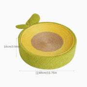 Cat Bed & Scratching Board Set - Cute Fruit Design Sisal Rope Round Pet Scratching Toy, Wear Resistant Cat Scratcher for Cat Furniture, Cat & Dog Supplies